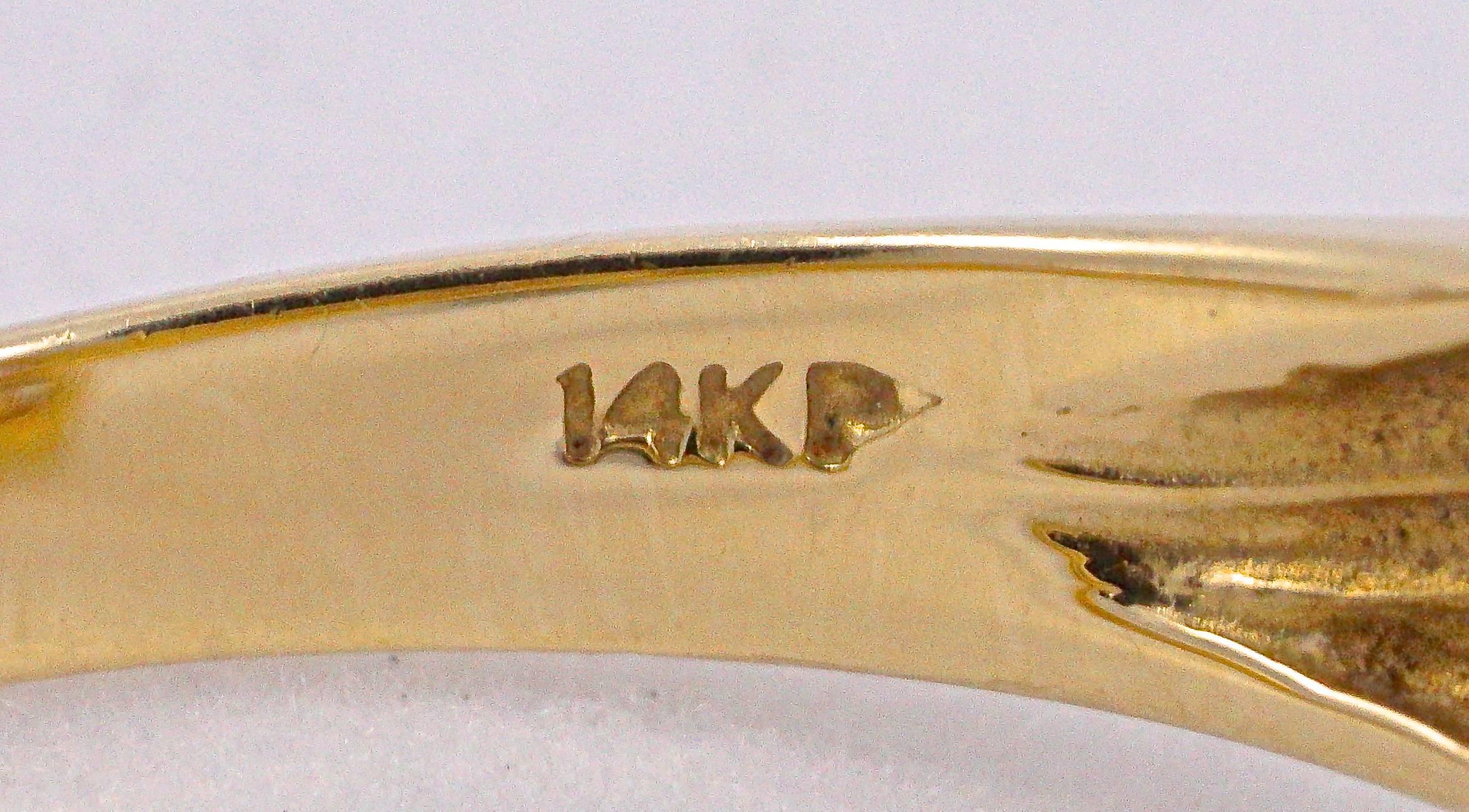 14K Gold Amethyst Diamond Dress Ring circa 1990s For Sale 2
