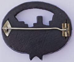 Antique Victorian Large Hand Carved Irish Bog Oak Castle Brooch