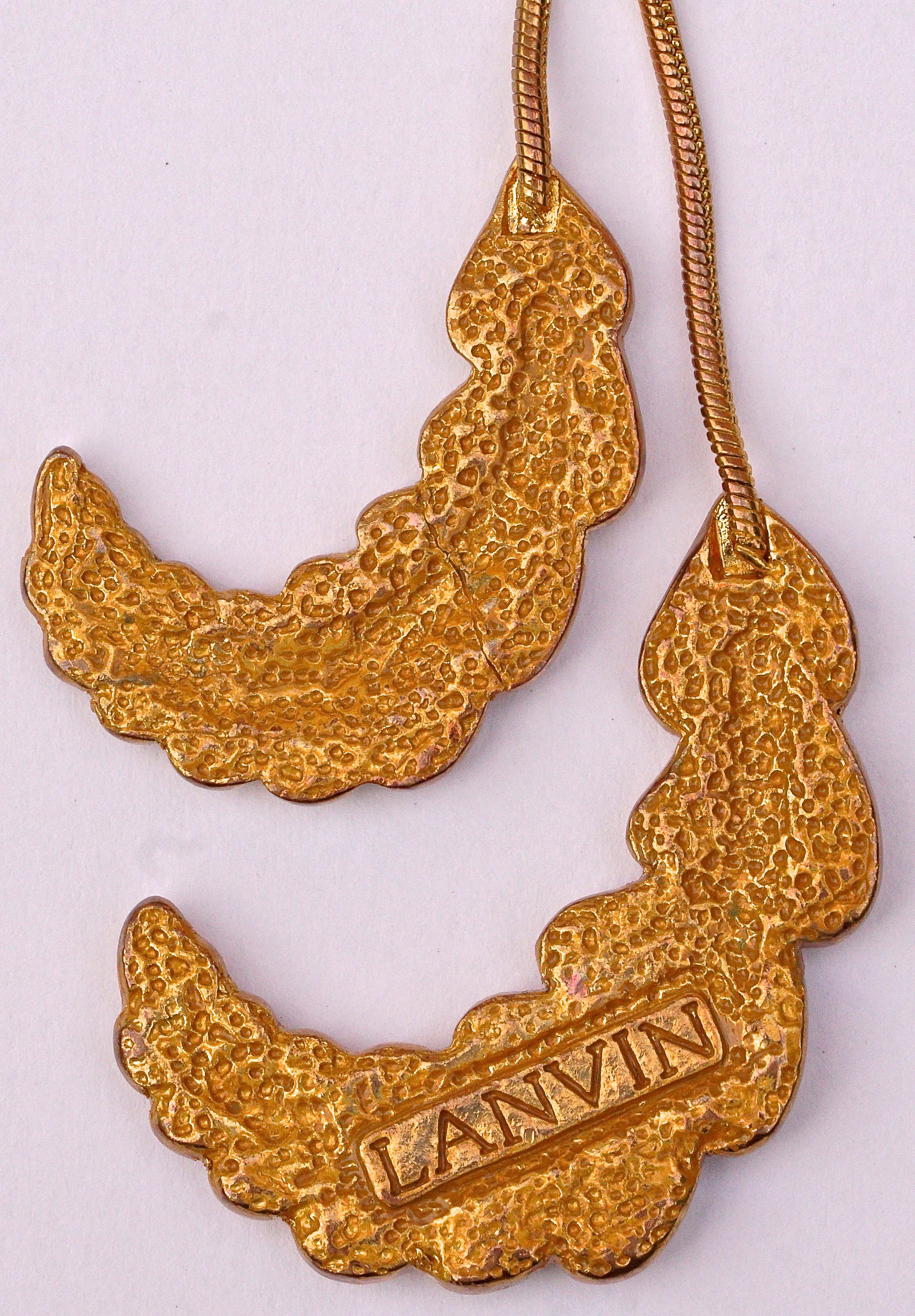 Lanvin Vintage Gold Tone Drop and Multi Coloured Rhinestone Necklace 3