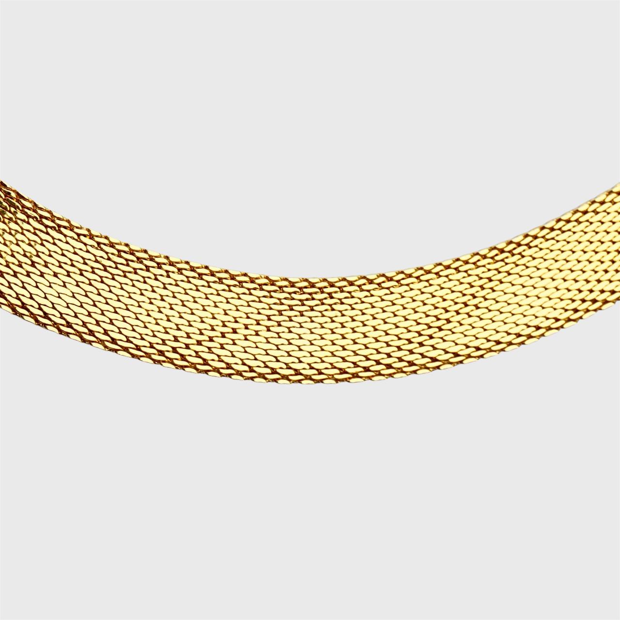 Collier texturé en plaqué or de style Revive égyptien circa 1980 en vente 2