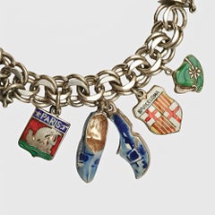 Reisearmband aus Sterlingsilber mit europäischen Souvenir-Anhängern