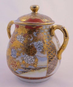 Dai Nippon Meiji Period Antique Japanese Hand Painted Porcelain Jar