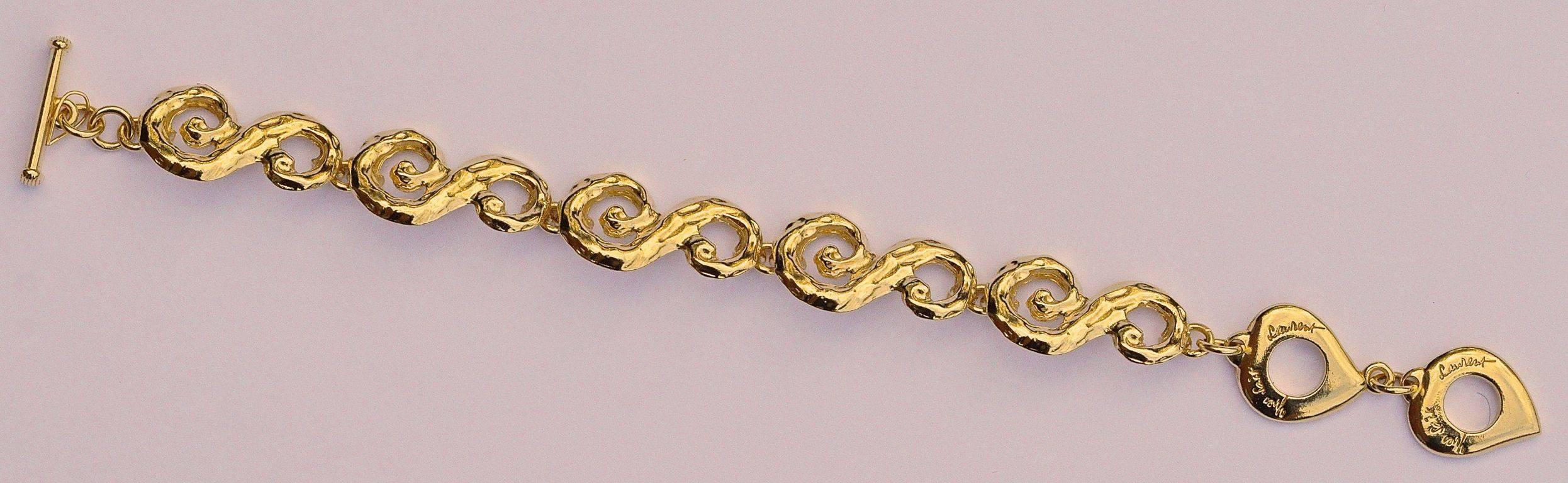 Yves Saint Laurent Swirl Link Chain Bracelet, 1980s  In Good Condition In London, GB
