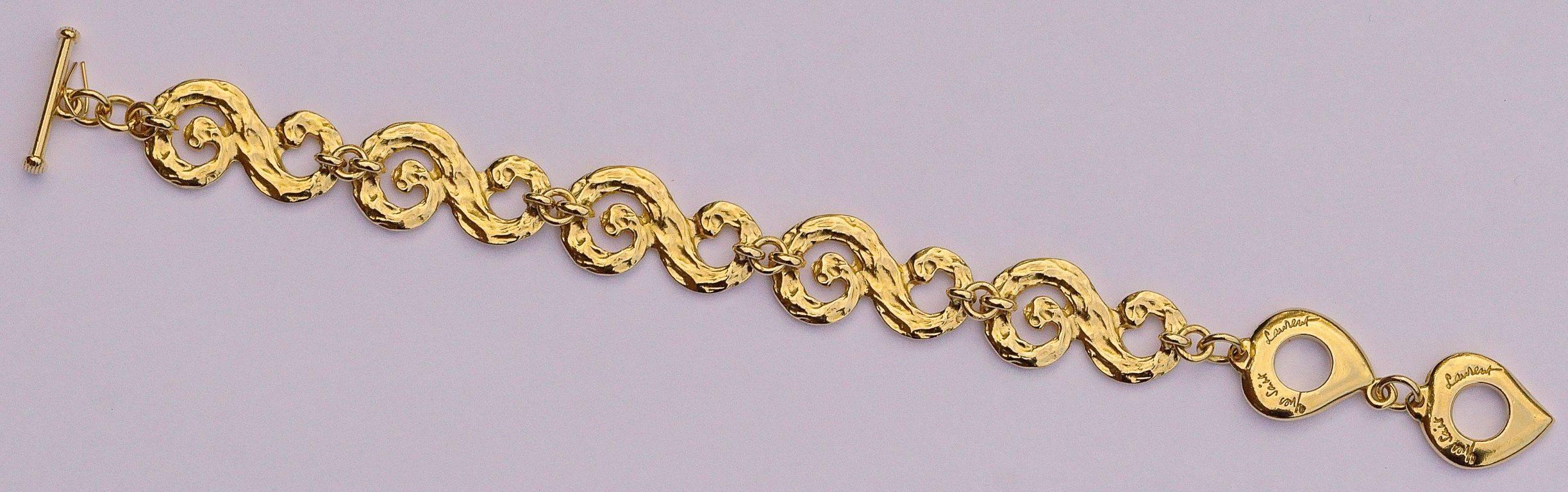 Yves Saint Laurent Swirl Link Chain Bracelet, 1980s  1