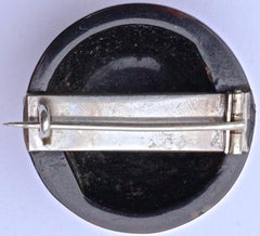 Antique Victorian Tortoiseshell Brooch with Gold and Silver Piqué Work