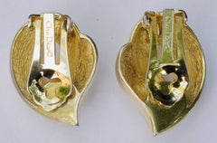 Christian Dior Classic Gold Plated Clip On Vintage Earrings