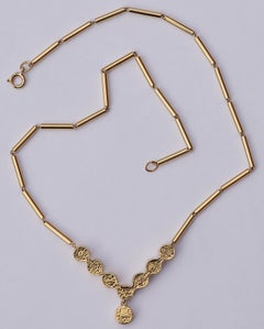 Panetta Collar vintage con gota de diamante de imitación en tono dorado