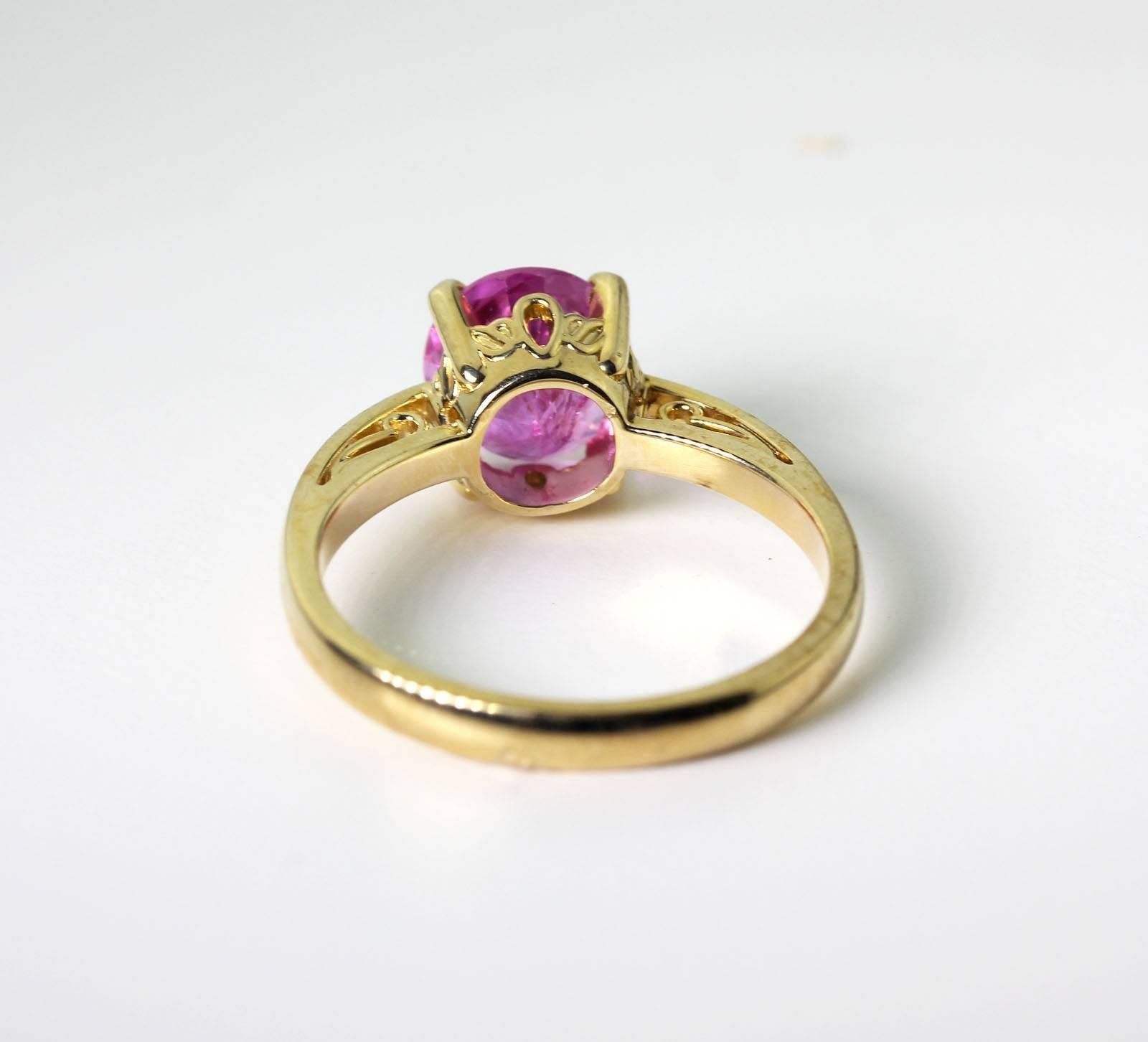 Women's Real Pink Sapphire Ring