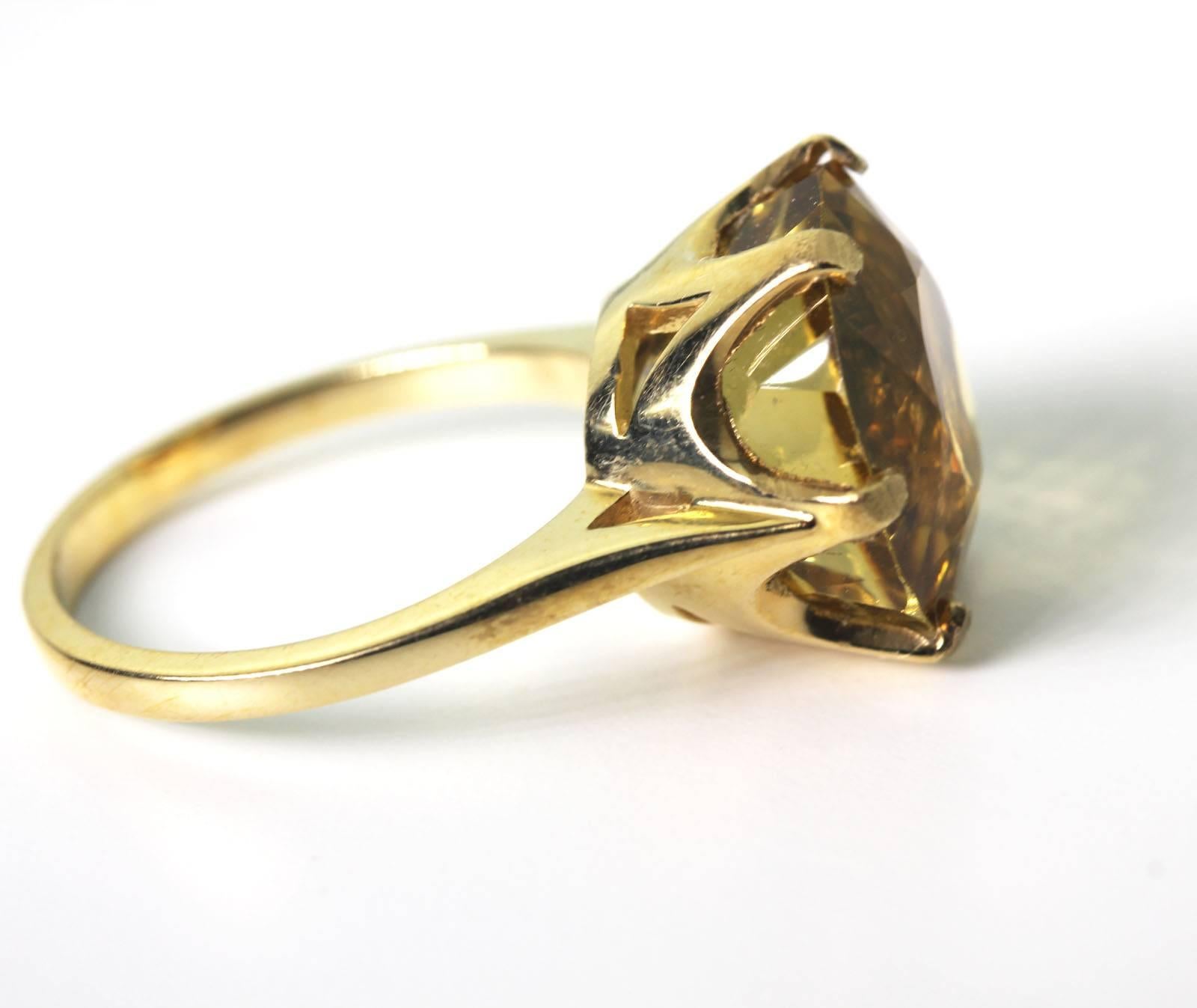 Women's Yellow Citrine Gold Ring