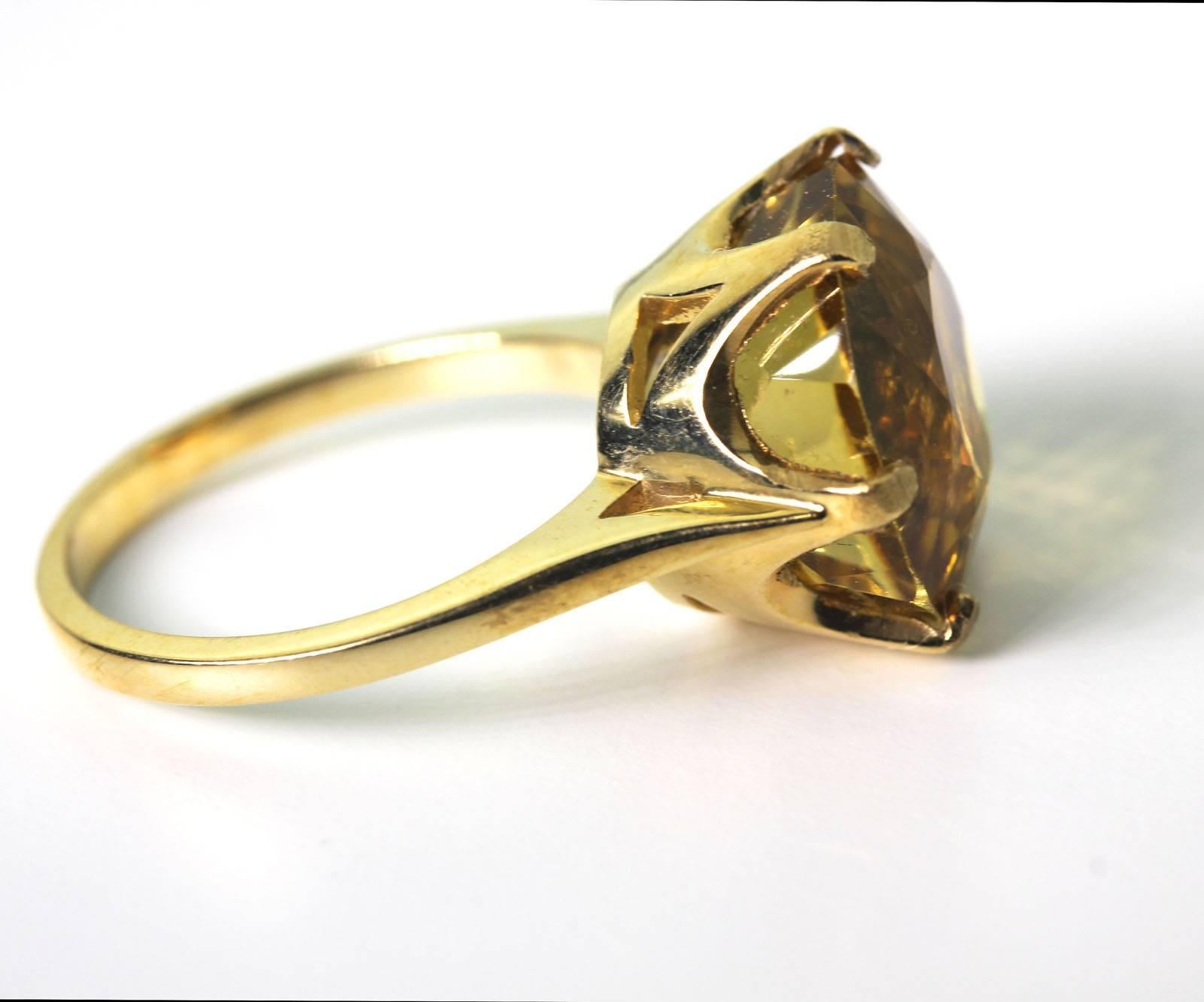 Yellow Citrine Gold Ring 1