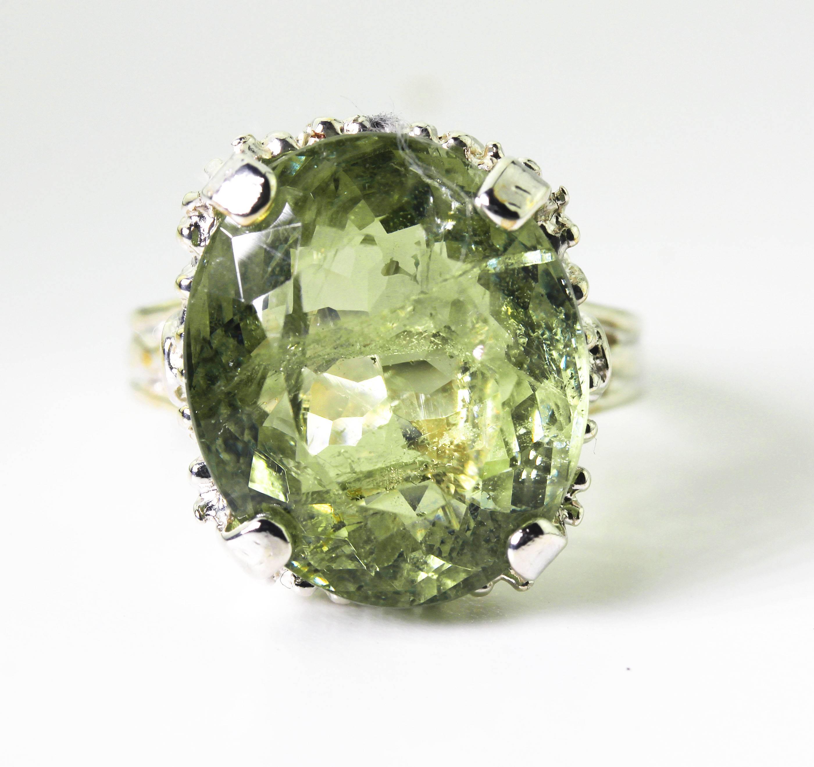 AJD Gorgeous Artistic Huge Spectacular 14.98 Cts Green Tourmaline Ring