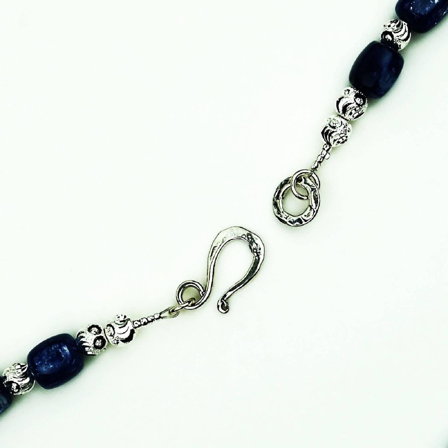 Women's or Men's Blue Kyanite and Silver Necklace