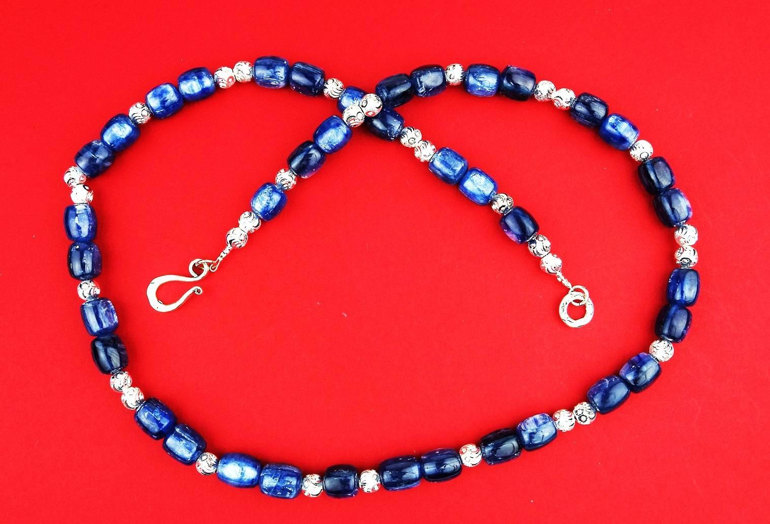 Blue Kyanite and Silver Necklace 2