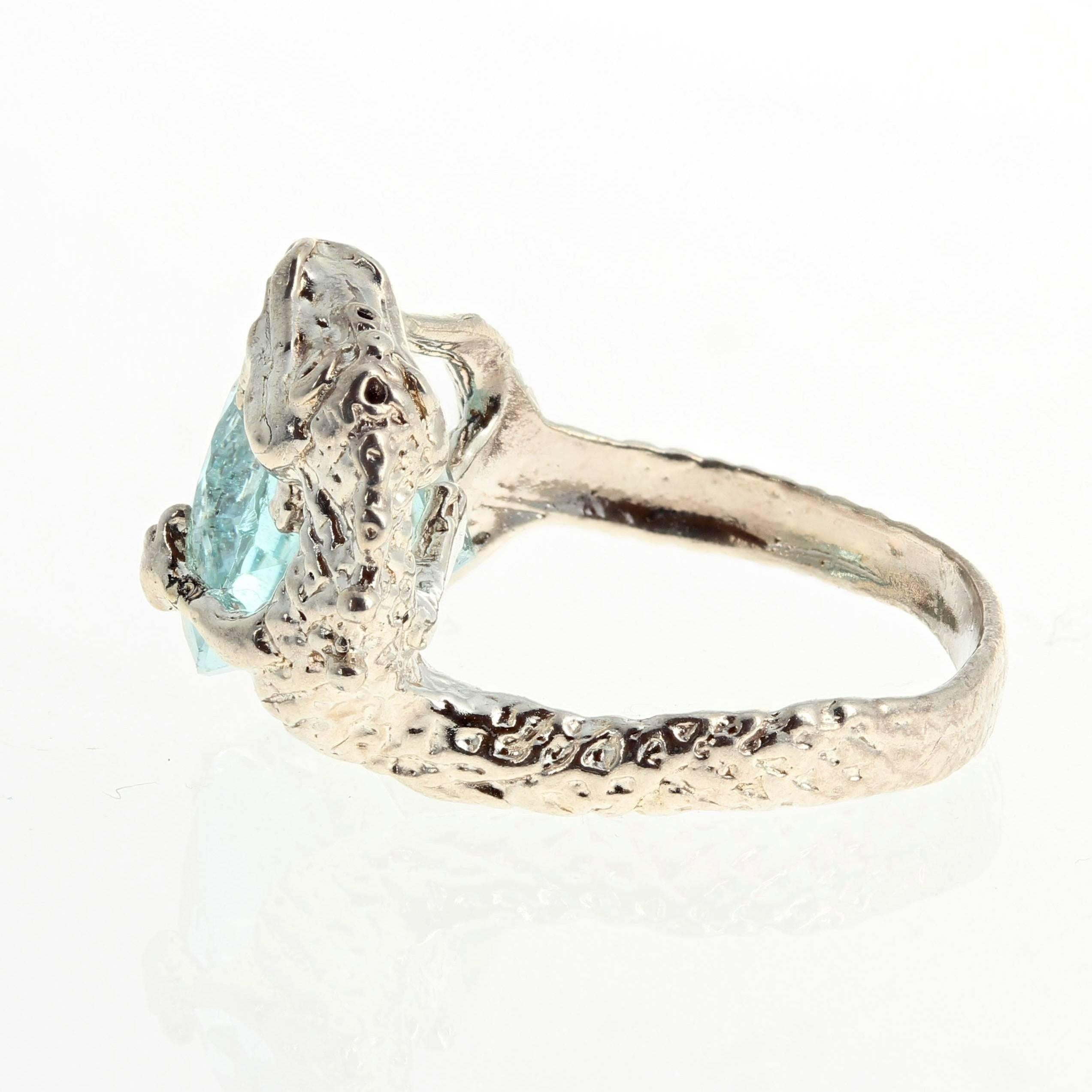 7.8 Carat Aquamarine Sterling Silver Ring 1