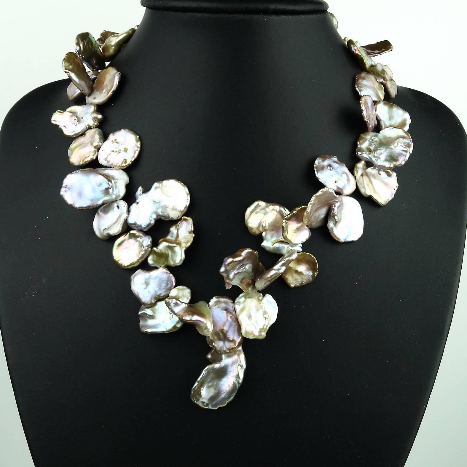 Iridescent Keshi Pearl Necklace 1