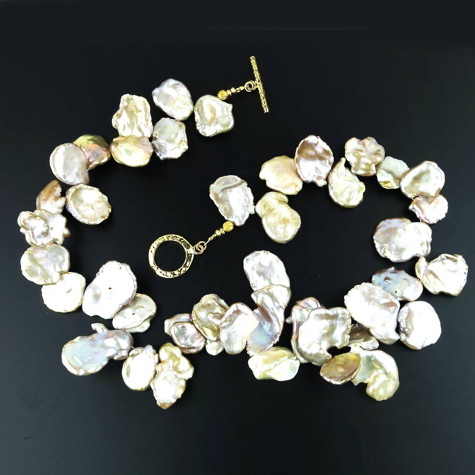 Artisan Iridescent Keshi Pearl Necklace