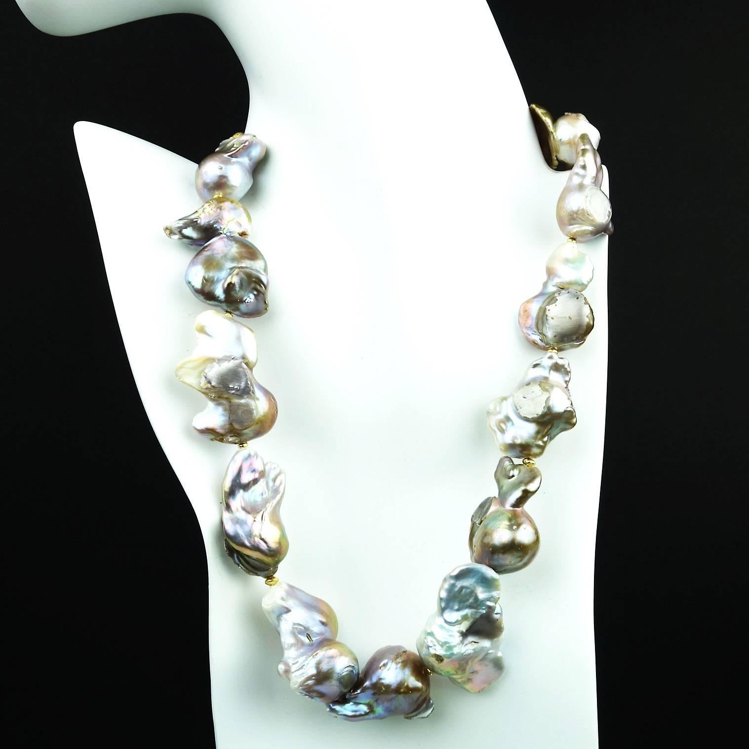 Artisan Baroque Silver Pearl Necklace