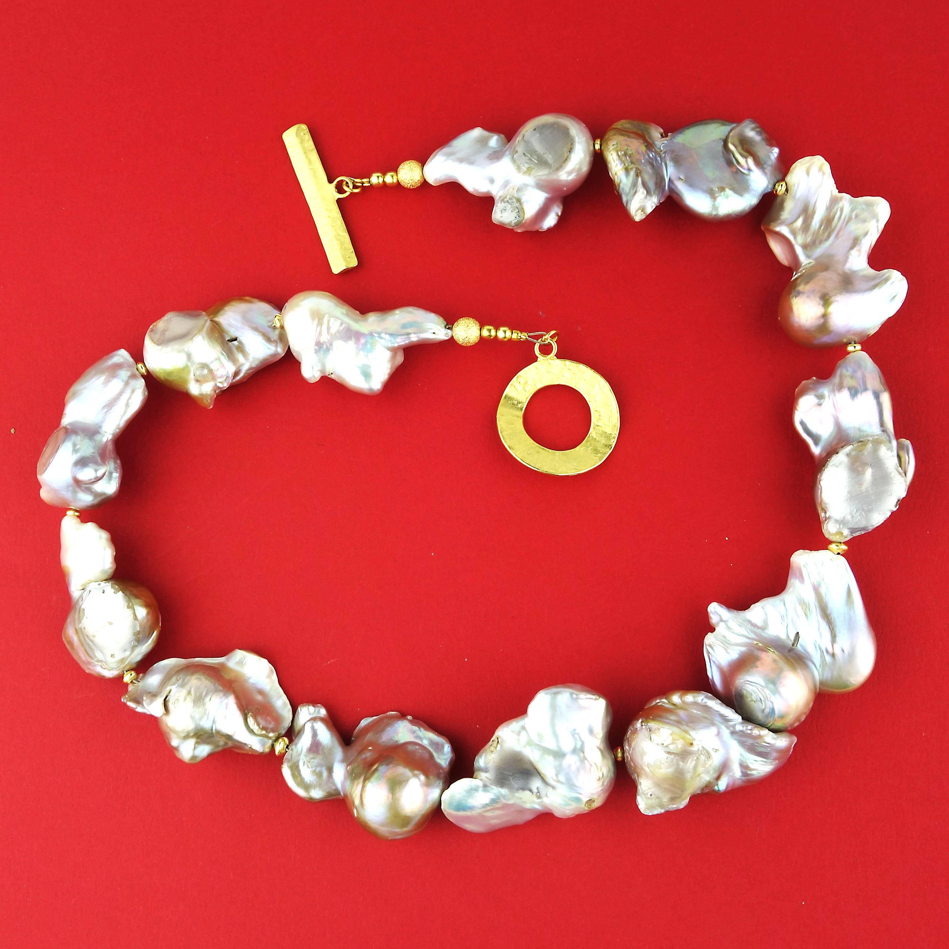 Baroque Silver Pearl Necklace 2