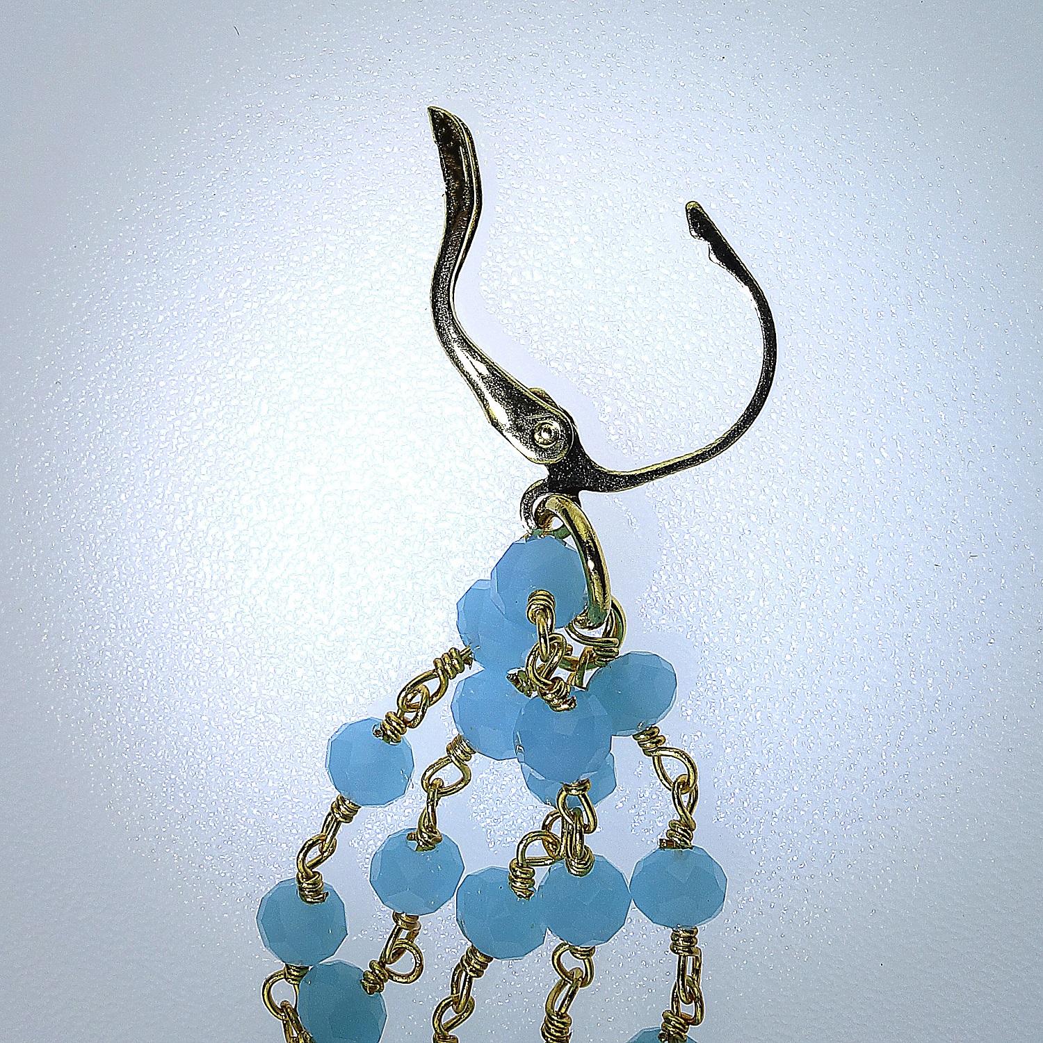 Bead AJD Swinging Dangle Chalcedony Earrings