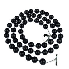 AJD Stunning Black Opera Length Necklace