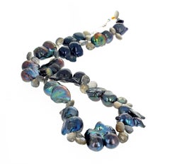 Peacock Pearls and Labradorite Necklace