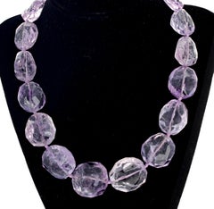 Gemjunky Very Chic Chunky Natural Rose of France Amethyst 18.5" Necklace