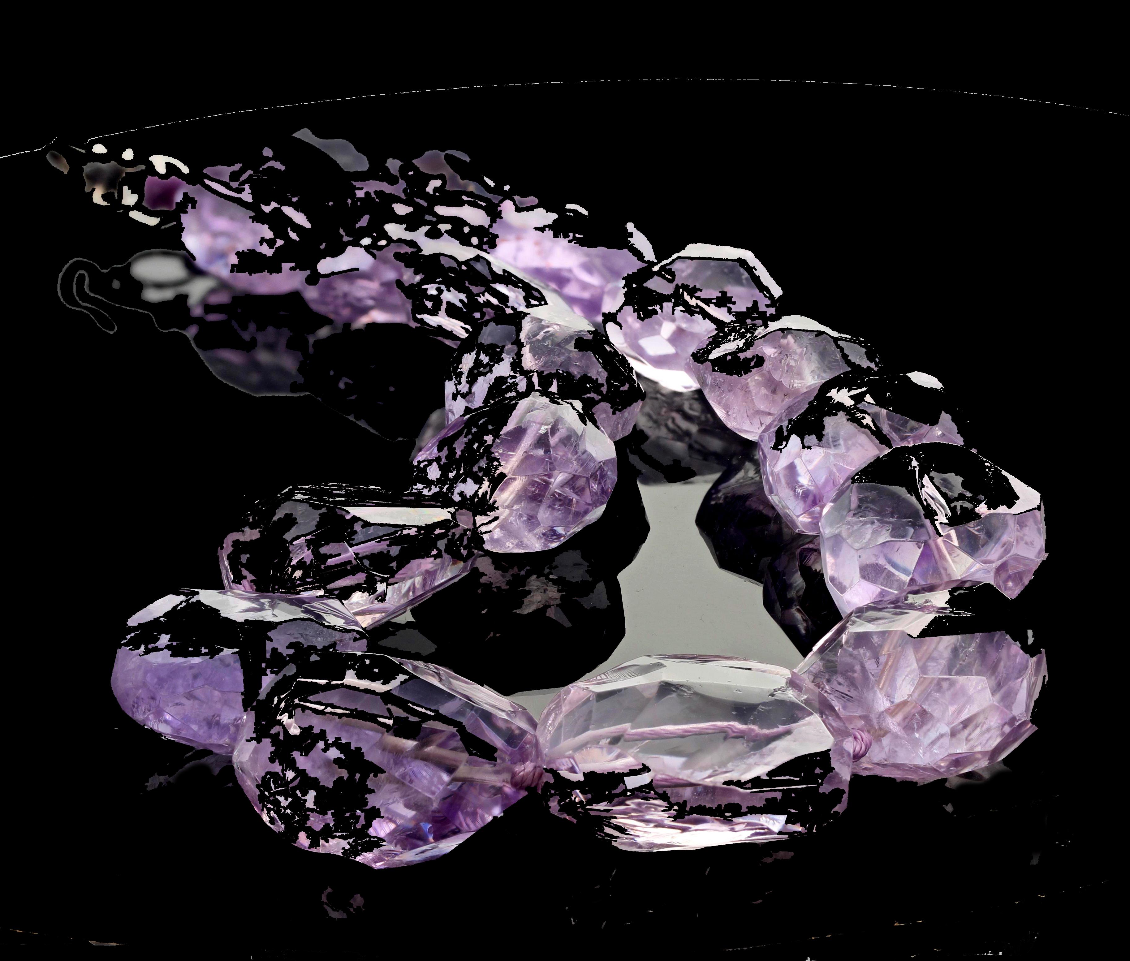 Gemjunky Very Chic Chunky Natural Rose of France Amethyst 18.5