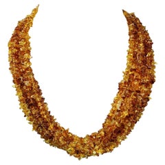 AJD Multi-Strand Highly Polished Medium Tone Citrine Necklace