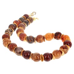 AJD Glowing Natural Real Spiderweb Agate 21" Necklace