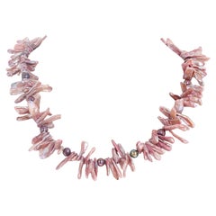 AJD Natural Beautiful Pearl Muscheln & natürliche Zuchtperlen 18 1/2" Halskette
