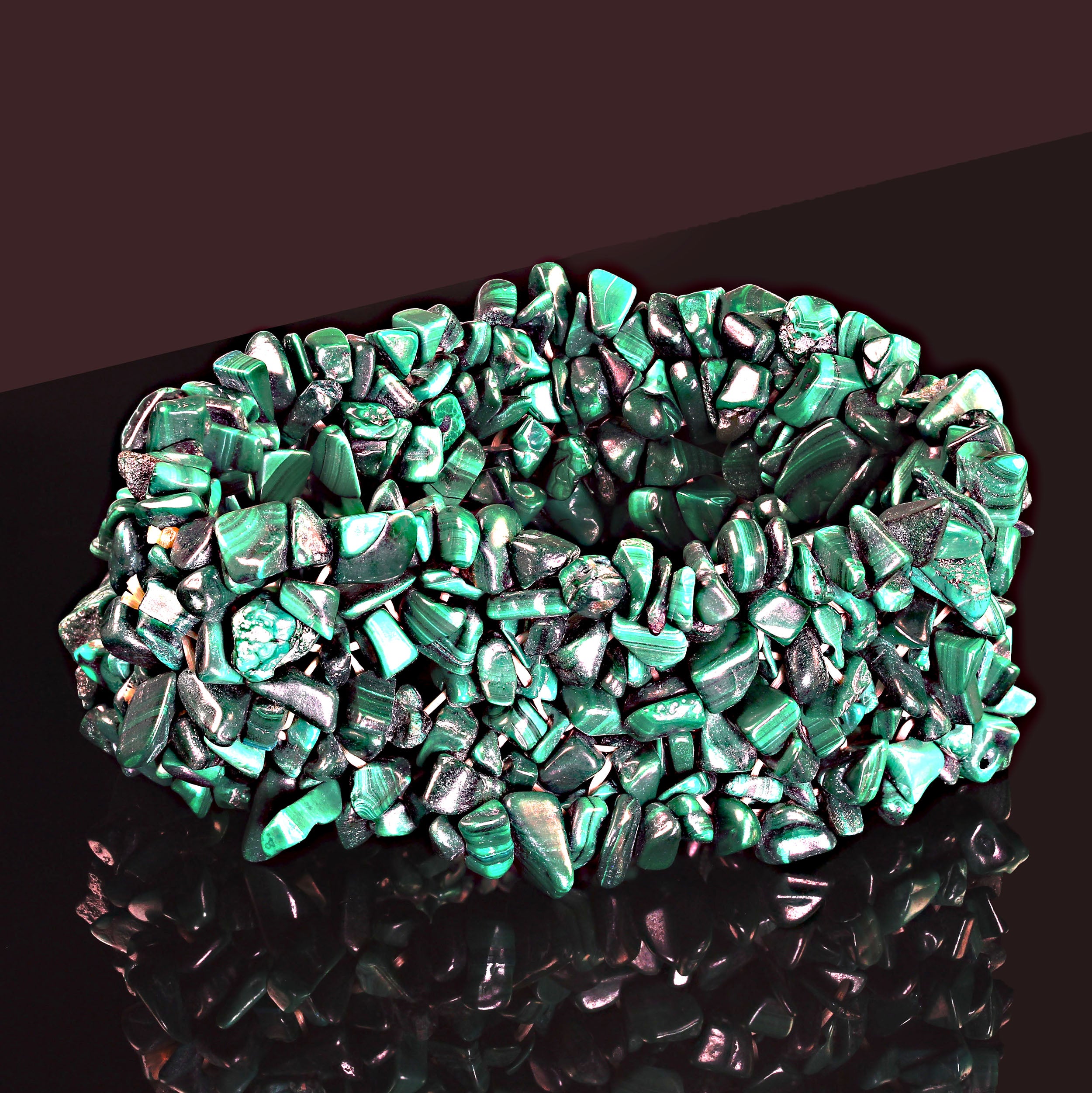 AJD - Bracelet en malachite verte en vente