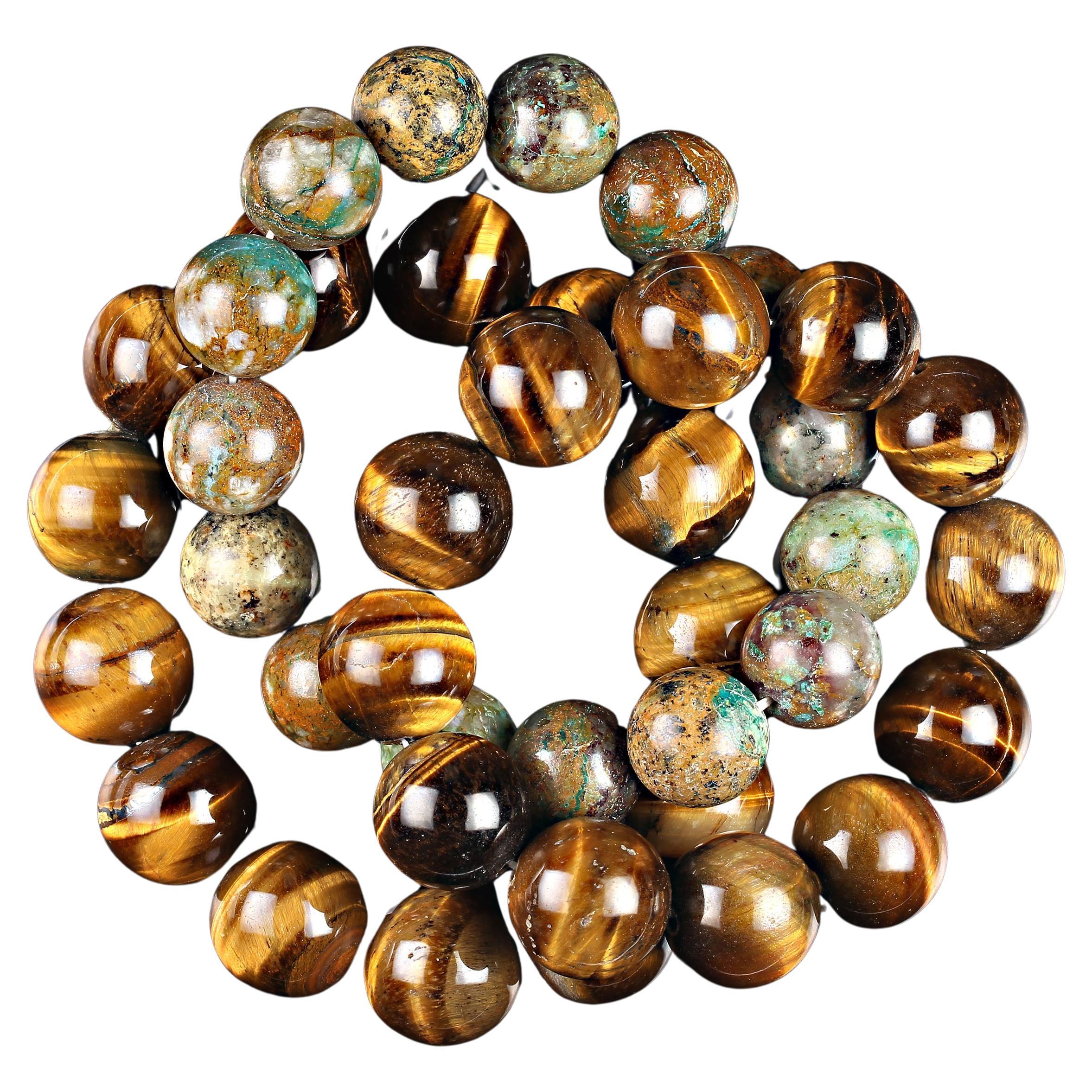 AJD Drei Herbst dehnbar Edelstein Perlen Armbänder