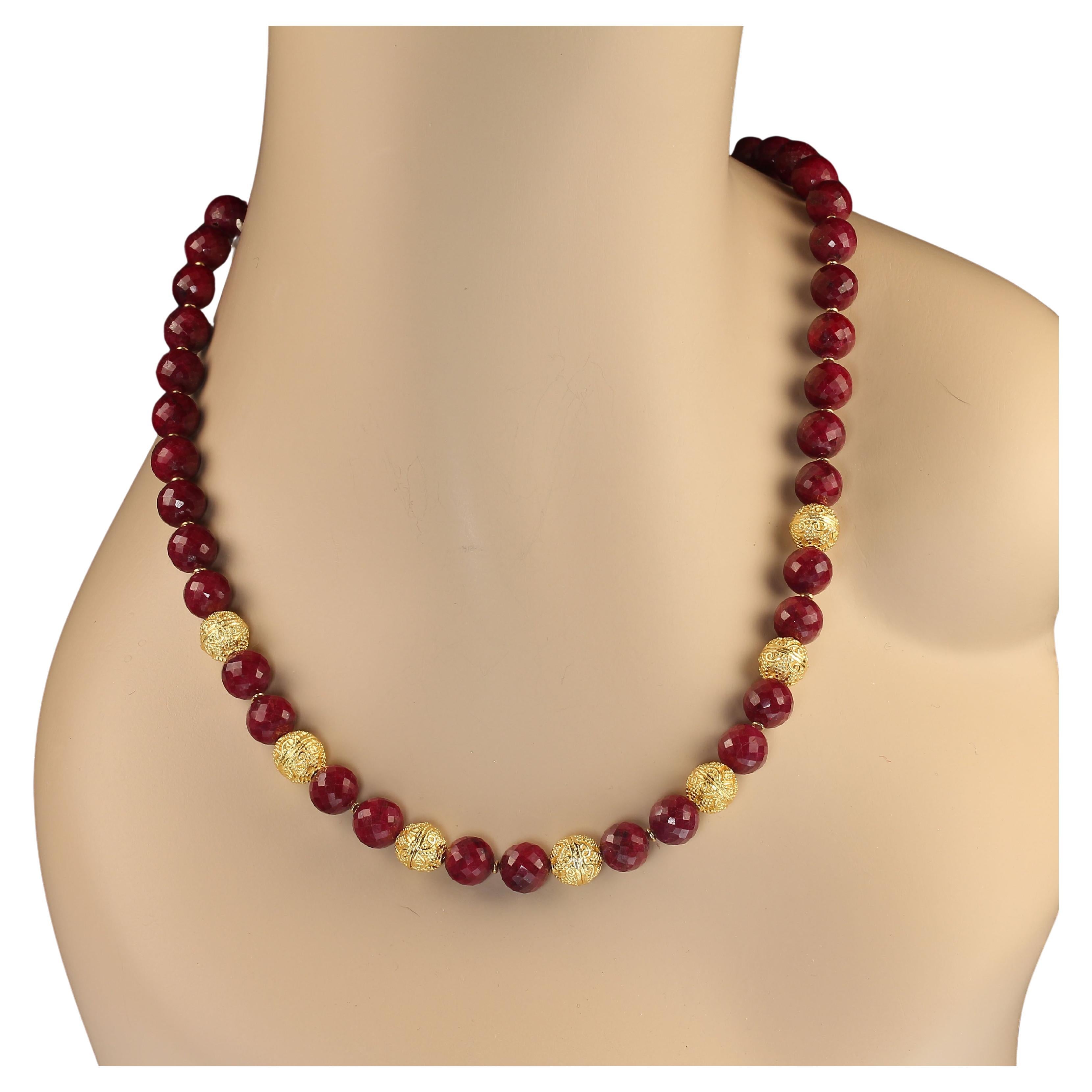 faceted ruby beads