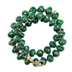 AJD Simply Elegant Emerald necklace with goldy accents 18 Inch
