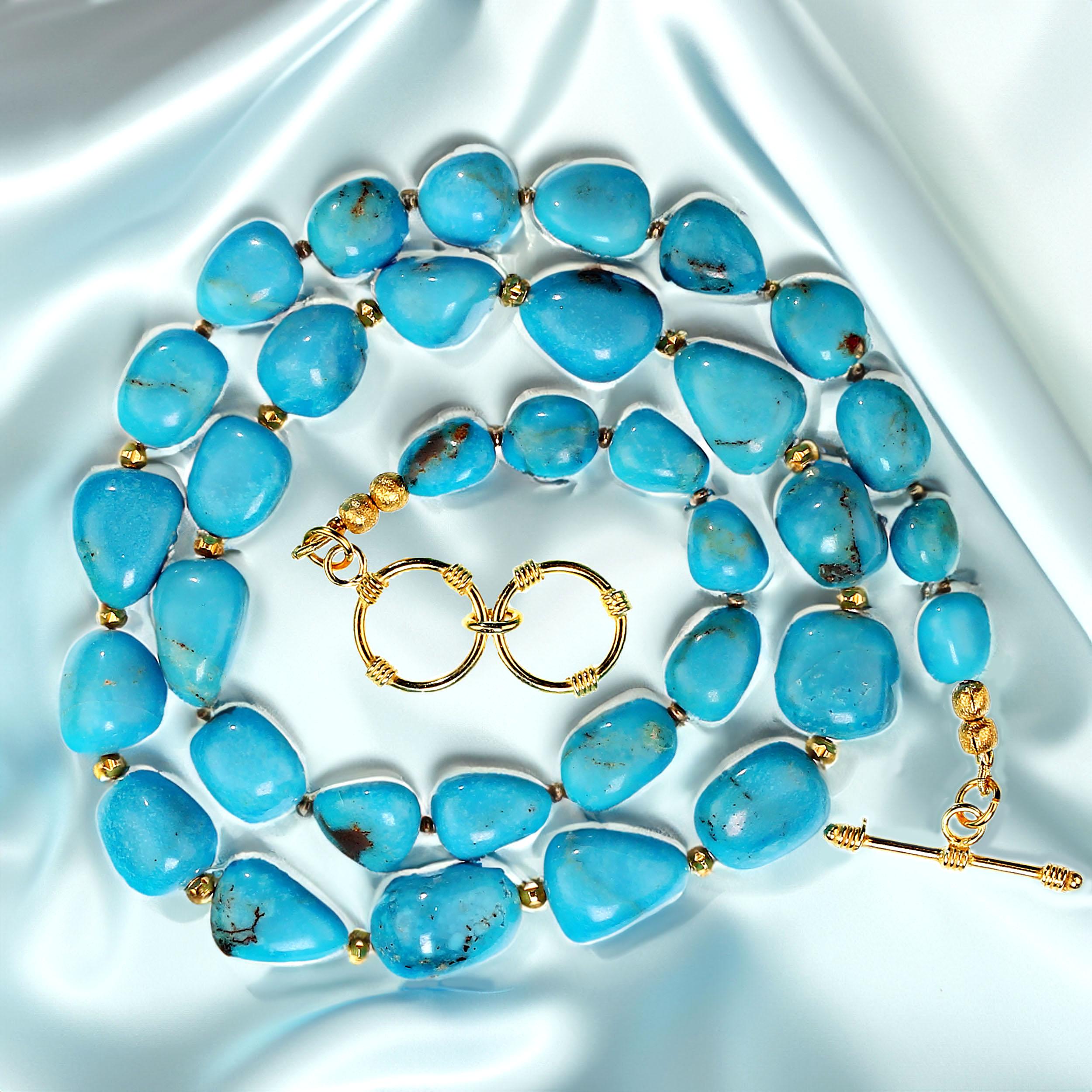 Women's or Men's AJD Stunning Sleeping Beauty Turquoise Nugget Necklace