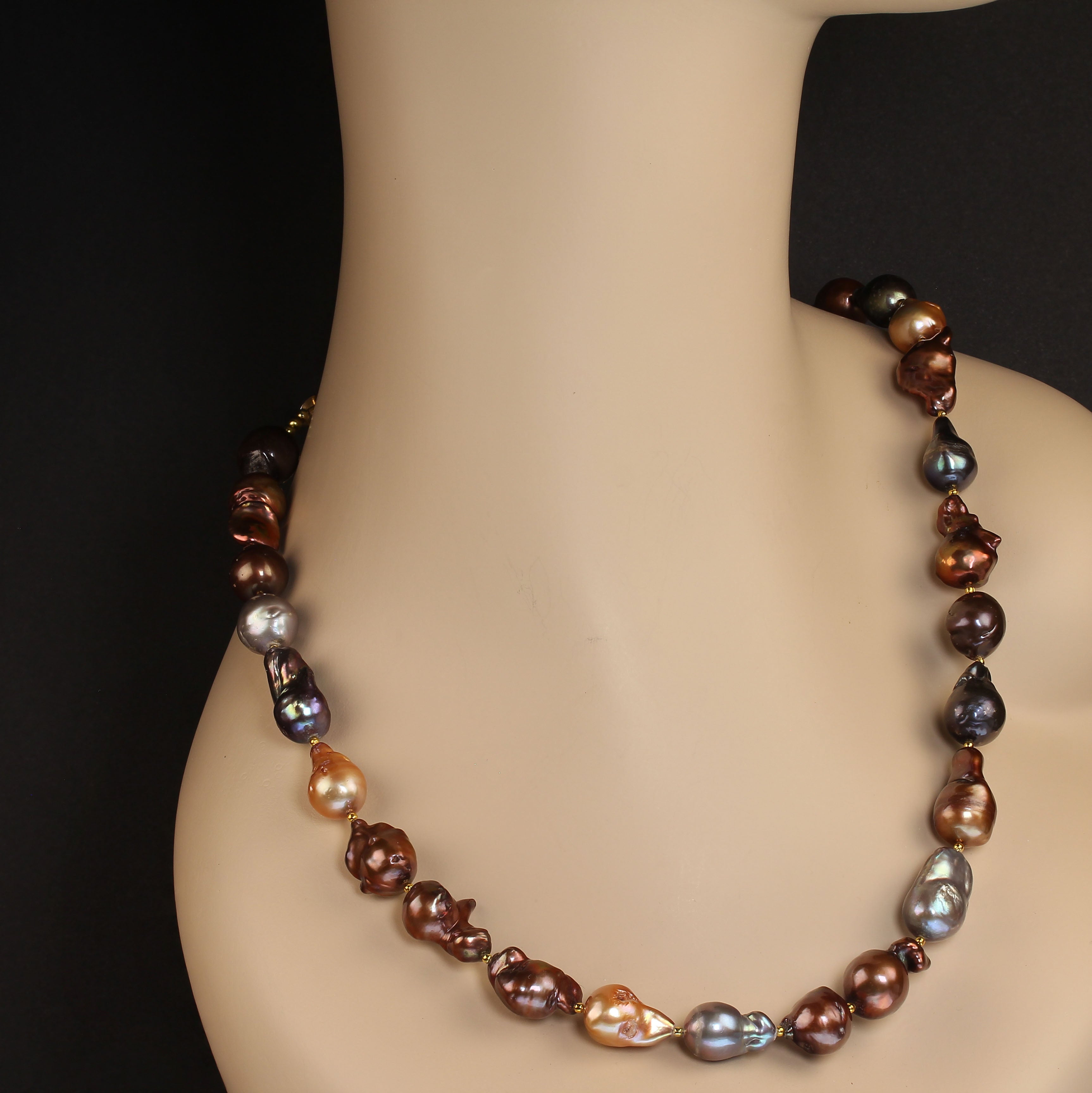 AJD Multi color Baroque Freshwater Pearl Necklace  Great Gift! For Sale
