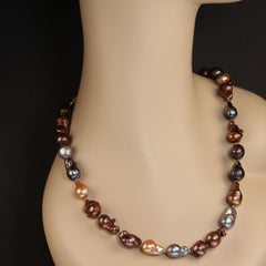 AJD Multi color Baroque Freshwater Pearl Necklace  Great Gift!