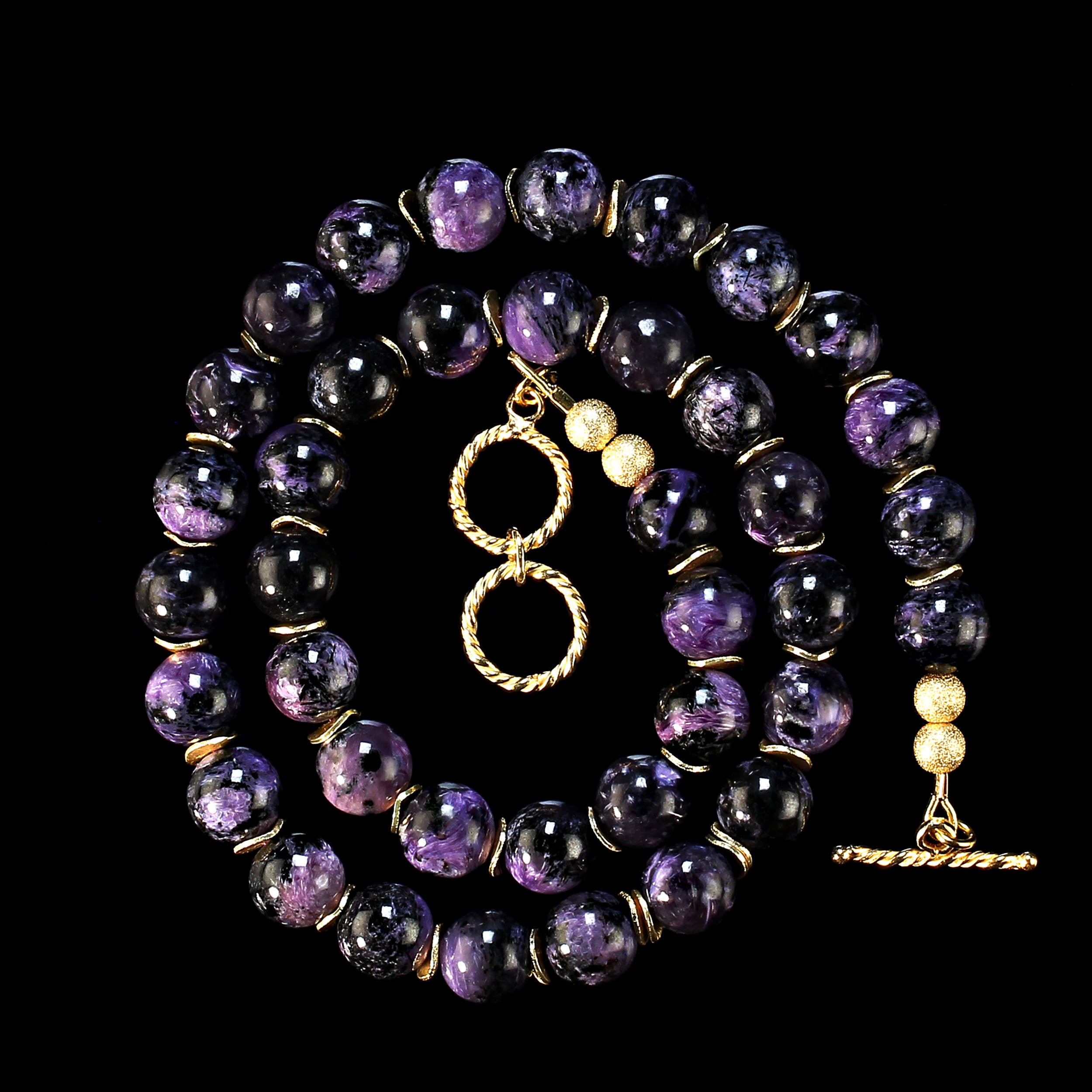  Purple Charoite Necklace with Goldy Accents  Perfect Gift! For Sale