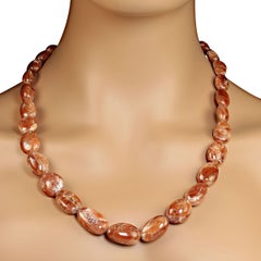 AJD Glorious Graduated 21-inch African Sunstone Necklace (Collier de pierres de soleil africaines)    Un cadeau parfait !