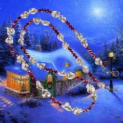 AJD 30 Inch Unique White Pearl and Ruby Necklace Great Gift! AJD 30 Inch Unique White Pearl and Ruby Necklace Great Gift!