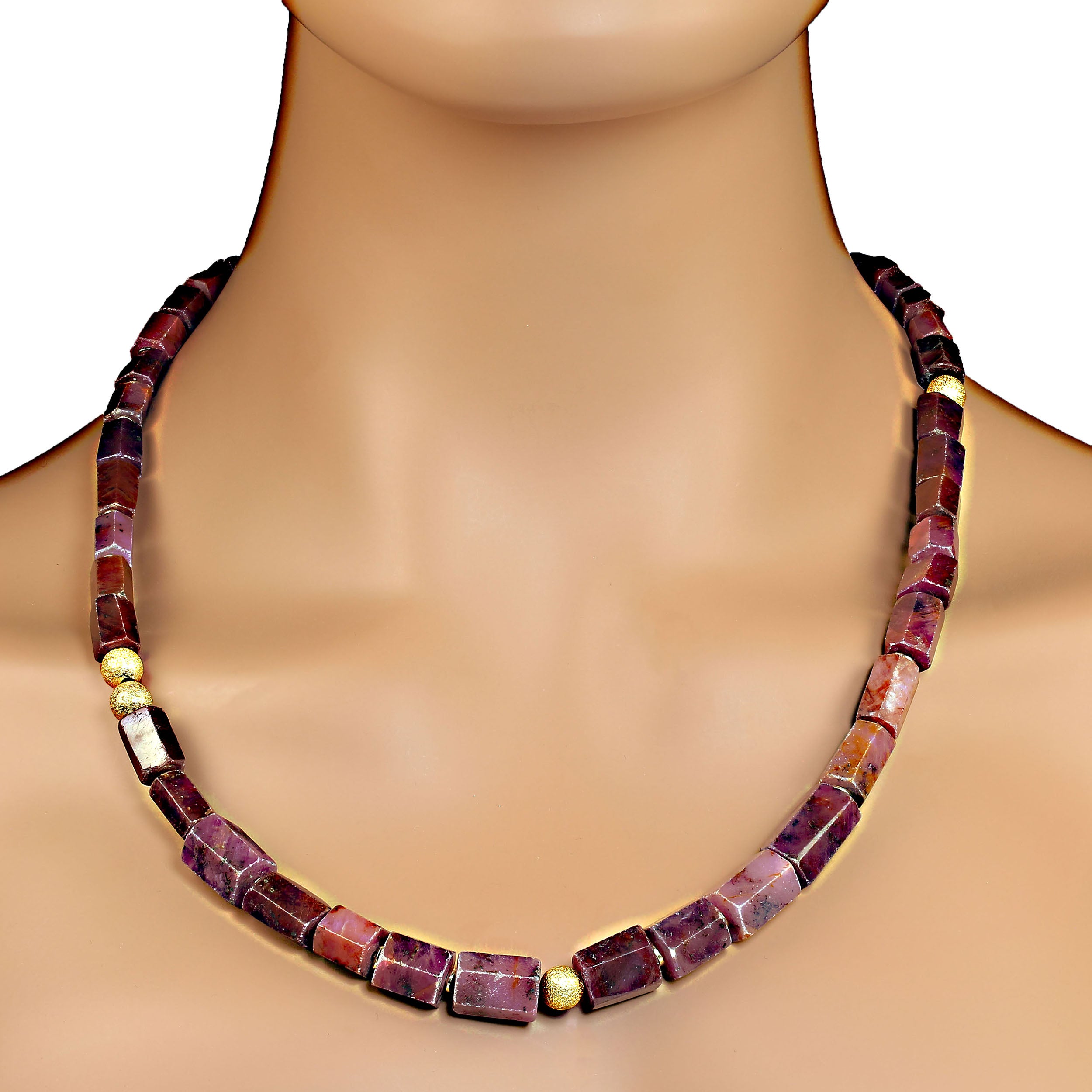  AJD 23 Inch Exotic African Natural Ruby Necklace 