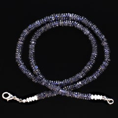 AJD Superbe collier de 18 pouces en iolite bleue