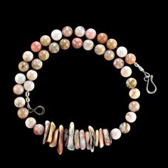 Aria Jewelry Design 20-Inch Pink Peruvian Opal Beaded Necklace, USA