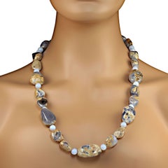 Aria Jewelry Design 26-Inch Blue Chalcedony Beaded Necklace, New