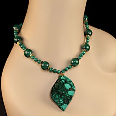 AJD Marvelous Malachite 22-inch necklace & Freeform pendant   