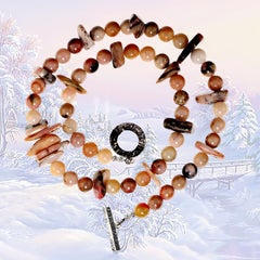 AJD 25 Inch Pink Peruvian Opal necklace perfect for Winter