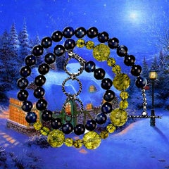 AJD Collier unique de 19 pouces en péridot et disthène parfait pour l
hiver Excellent cadeau !