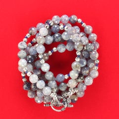 AJD Collier de 21 pouces en iolite translucide à 2 brins avec accents d'argent  Something Great Gift