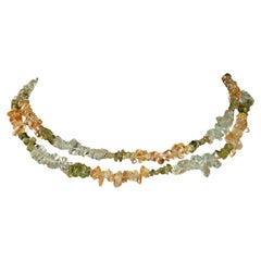 AJD Corda da 34 pollici di frammenti altamente lucidati Citrino, Acquamarina e Peridoto