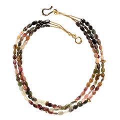 AJD 18 Inch Tourmaline multi color nuggets necklace   Great gift